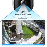 Amcrest Panoramic IP POE Camera, 180° Panoramic 4-Megapixel POE IP Bullet Camera, Security Outdoor Camera, 65ft Nightvision, IVS Features and People Counting, MicroSD Recording, IP4M-PB181EW-AI White