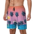 thumbnail image 1 of Fotbe Beach with Palm Trees Traje de Baño para Hombre – Shorts de Natación de Secado Rápido con Forro y Bolsillos-Large, 1 of 6