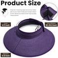thumbnail image 6 of Sun Hats for Women Fashionable Womens Wide Brim Hat Roll-up Straw Sun Visor Hat, 6 of 8
