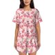 thumbnail image 1 of Fotbe Summer Flamingo Conjunto de Pijama Estampado para Mujer, 2 Piezas, Ropa de Dormir con Camiseta de Manga Corta y Shorts Suaves-Medium, 1 of 6