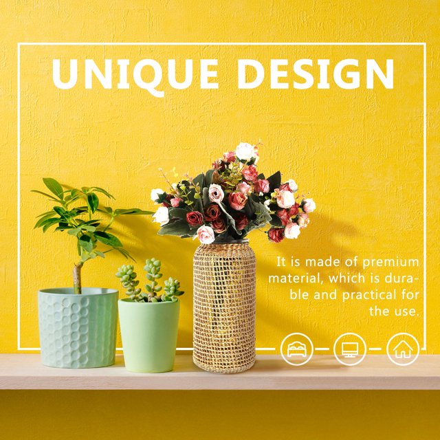 FUTUREORYY 1Ud Florero De Vidrio Con Material Duradero Y De Tejida Para Decorar
