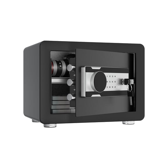 GangMei 0.8 Cubic Feet Electronic Keyboard Home Safe Box, Digital Security Safe Lock Box Used for Home Office Hotel Business, Quick-Access Small Safes for Cash, Jewelry, Documents(Black)