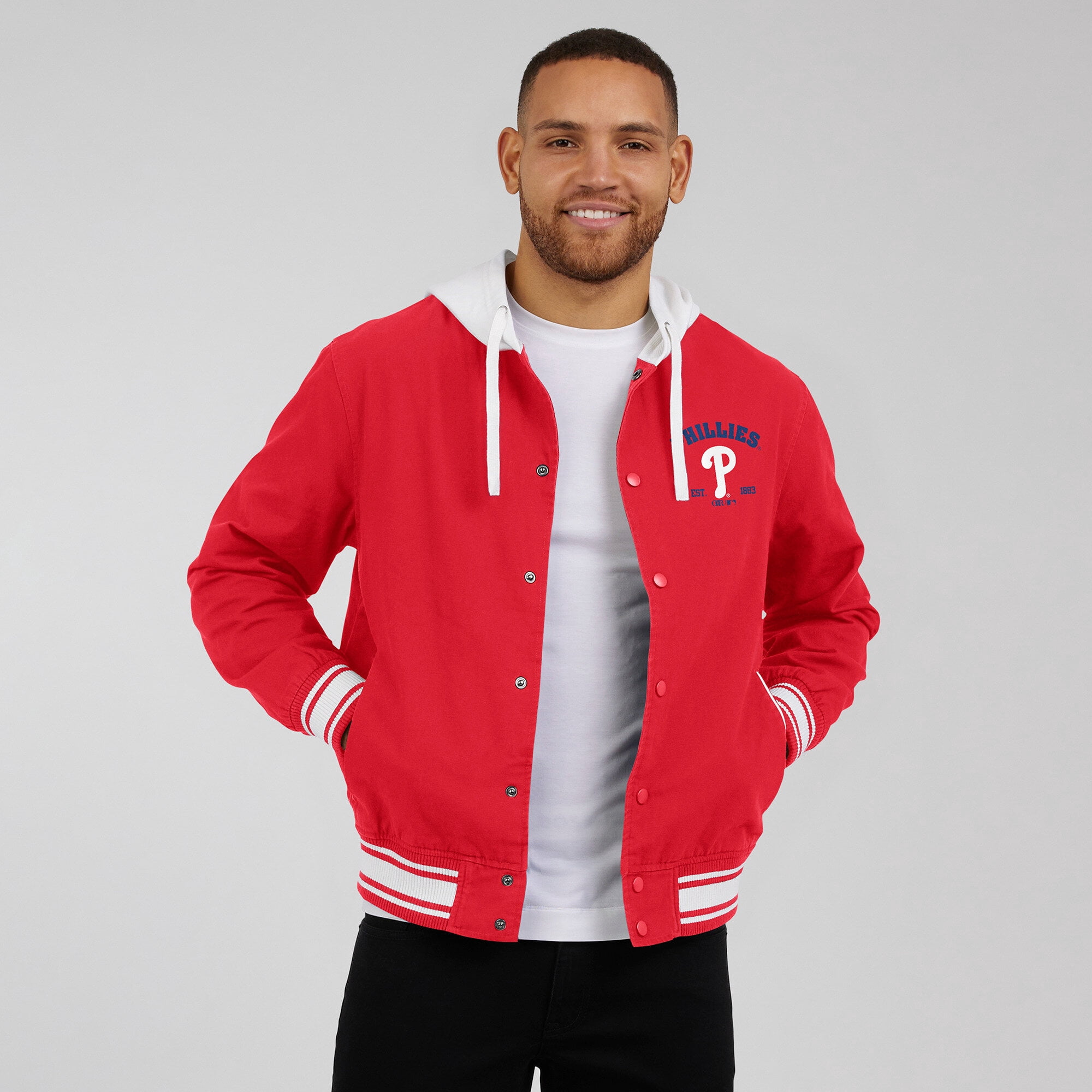 Men's-Darius Rucker Collection by Fanatics  Red Philadelphia Phillies Full-Snap Hooded Jacket