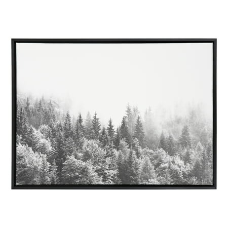UPC 032231663433 product image for Kate and Laurel Sylvie Forest On A Foggy Day BW Framed Canvas Wall Art by  | upcitemdb.com