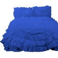 thumbnail image 2 of D.N.G. BEDDINGS 5 Piece 100% Egyptian Cotton Circle Ruffle Comforter Set, 550 GSM Filled Microfiber - King/Cal-King Size, Royal Blue Color - 800 Thread Count, 2 of 5