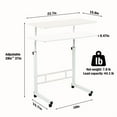 thumbnail image 3 of Chak’s Choice Adjustable height mobile computer desk, suitable for small spaces, with wheels, rollable, home office study gaming desk, white, 3 of 5