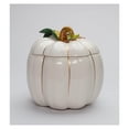 thumbnail image 3 of 21074 Fine Ceramic Thanksgiving Harvest White Pumpkin Cookie Candy Jar, 6-5/8" L, 3 of 5