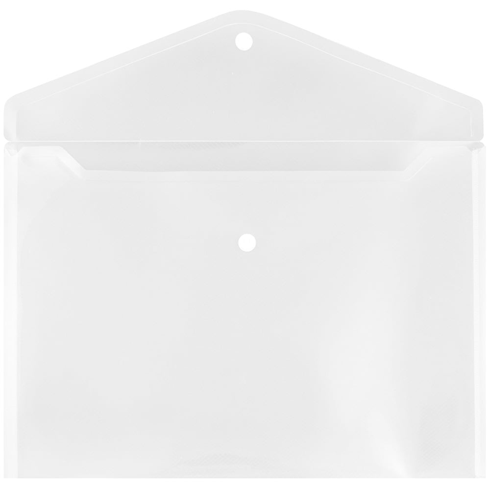 JAM Paper Plastic Snap Envelopes, 9.8x13, 12/Pack, Clear