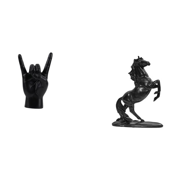 Estatua del gesto de la roca,Estatuas y figuras de dedos con gestos de música rock,Esculturas de resina con estantes modernos y creativos,Estatua del caballo,Estatua de caballo,escultura de