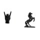 thumbnail image 1 of Estatua de resina con gesto de roca, escultura de mano y , adorno de animal de caballo, obra de arte creativa con tallado detallado, adecuada para, 1 of 8