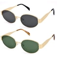 thumbnail image 1 of Lentes de Sol DIMENSIP Retro Ovalados con Montura Metálica Dorada Unisex, 1 of 5