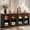 Black and Rustic, variant on Aheaplus 94" Farmhouse Arched Console Table with LED Lights & Adjustable Shelves - Sideboard Buffet Storage for Entrance, Hallway, Living Room,Black&Rustic