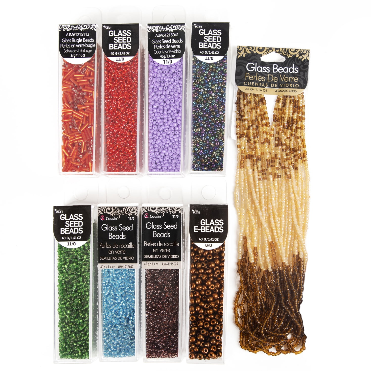 Cousin DIY Spring Seed Bead Assortment 9Pc 40G, Multicolor
