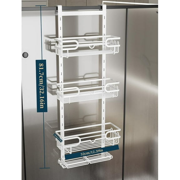 Over the Door Shower Caddy - 4 Tier Adjustable Hanging Organizer with Soap Holders & 22 Hooks, Rustproof Bathroom Storage Rack