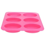 TERGAYEE Silicone Oval Soap Molds,6-Cavities DIY Handmade Soap Mold with Mixed Flower Patterns for Milk Soap,Silicone Mold for Soap Making