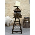 thumbnail image 1 of Ebros Vintage Old Fashioned Rustic Metal Water Tank Tower Candle Holder Stand, 1 of 8
