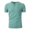thumbnail image 4 of FRSASU Men's Muscle Slim T-Shirts Soft Stretch Slim Fit Short Sleeve Compression Shirt Bodybuilding Gym Workout Athletic Tops Green, 4 of 6