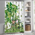 thumbnail image 6 of St Patrick's Day Small Stall Shower Curtain, Waterproof Shower Curtains for Bathroom, Lucky Shamrock Tree Gnomes Truck Leaf Green Washable Fabric Bath Curtain for Bathtub with Hooks 36x72 Inches, 6 of 9
