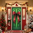 thumbnail image 4 of Christmas Door Cover 3D Bow Design Holiday Decoration Festive Door Curtain Wall Hanging Party Decor 35 x 71 Inch, 4 of 5