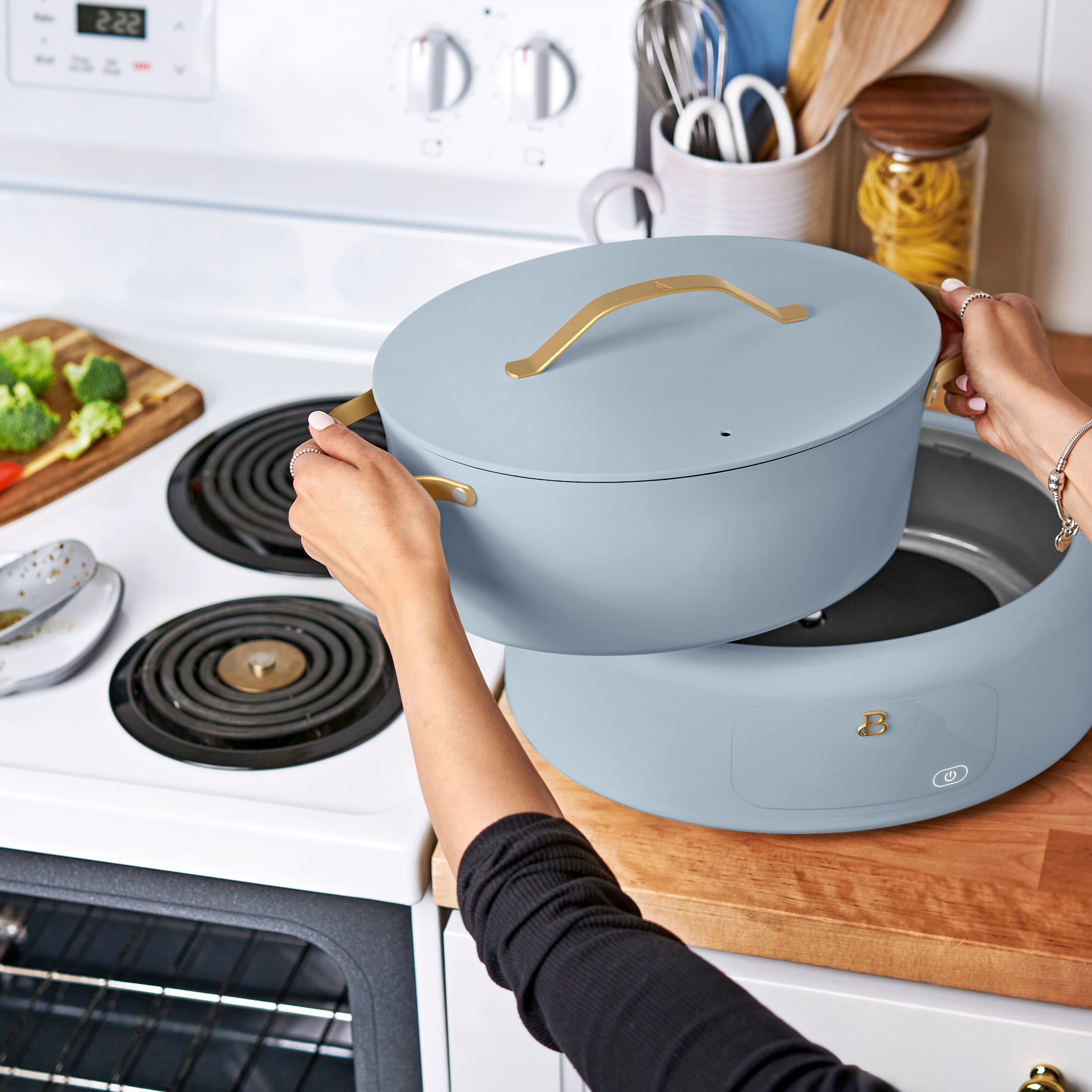 Beautiful 10 in 1, 6 Qt Electric Multi-Cooker, Cornflower Blue by Drew Barrymore