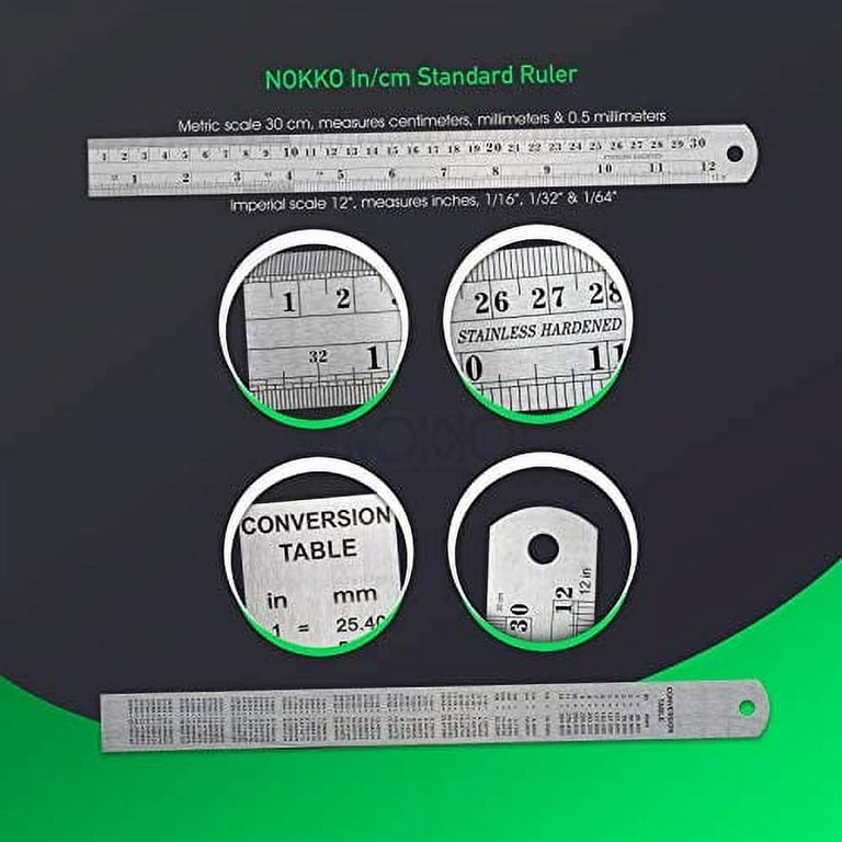 NOKKO 6 Inch Metal Ruler Bulk Set - 50-Pack of Compact 6-Inch / 15cm  Stainles