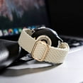 thumbnail image 2 of ANBEER 20mm Braided Nylon Solo Loop Watch Band,Stretchy Quick Release Replacement Watch Strap with Adjustable Buckle,Beige with Silver Buckle, 2 of 6