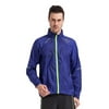 ClubFit Mens Wind Resistant Water Repellent Ultra Light Activewear Running Jacket with Light Reflective Material and Internal Earphone Loops (Royal Blue - Size M)