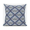 thumbnail image 2 of 18"x18" Gray Sea Blue Pink Zippered Suede Geometric Throw Pillow, 2 of 5