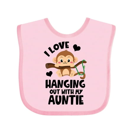 

Inktastic Monkey I Love Hanging out with My Auntie Boys or Girls Baby Bib