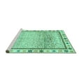 thumbnail image 2 of Ahgly Company Machine Washable Indoor Square Abstract Turquoise Blue Modern Area Rugs, 4' Square, 2 of 4