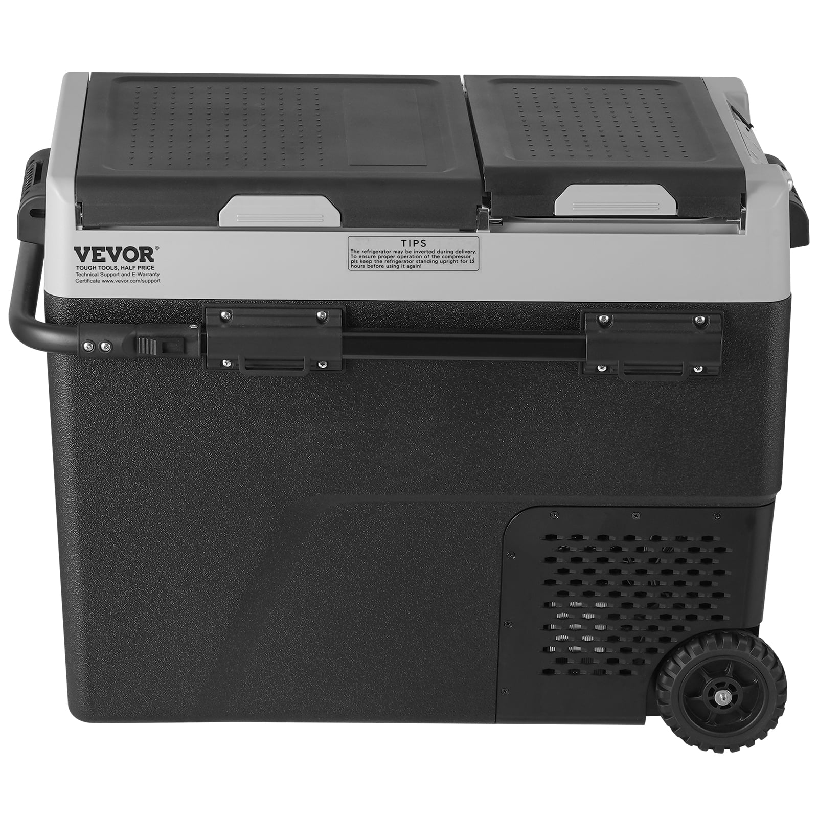 VEVOR Portable Car Refrigerator, 12 Volt Car Refrigerator Fridge, 58 L / 61.5 QT Dual Zone Portable Freezer, -4℉-68℉ Adjustable Temperature, Compressor Cooler