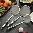 thumbnail image 2 of Stainless Steel Skimmer Oil Strainer Handheld Kitchen Colander Mesh Filter Slotted Spoon Flour Sieve Kitchen Tools Kitchenware, 2 of 9