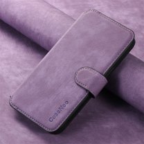 Dteck Detachable Magnetic Wallet Case for iPhone 13,Shockproof Leather Card Slots Wallet Case Mag-Safe Flip Removable TPU Back Cover,Purple