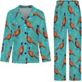 thumbnail image 4 of Top-kevin Women Long Sleeve Pajama Set Comfy Pjs Sets Penguin Winter Hats Scarves Snow 2 Piece Lounge Set, 4 of 12