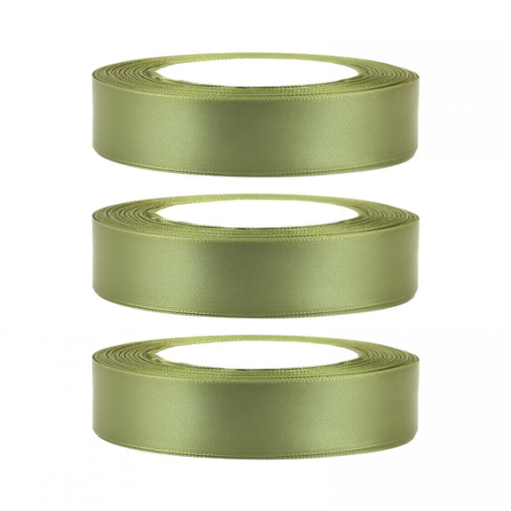 TUWAFE 50 Yards Olive Green Satin Ribbon, 1/2 Inch Single Face Polyester for Gift Wrapping, Wedding, Hair Bows