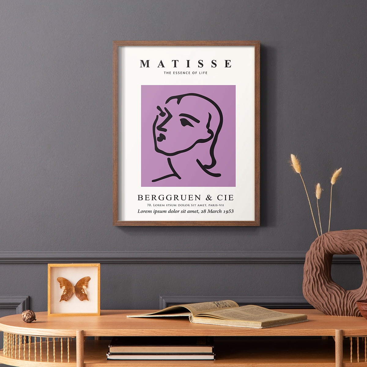 Matisse CVIII Framed Print in Brown Solid Wood 11 x 14 Framed Print