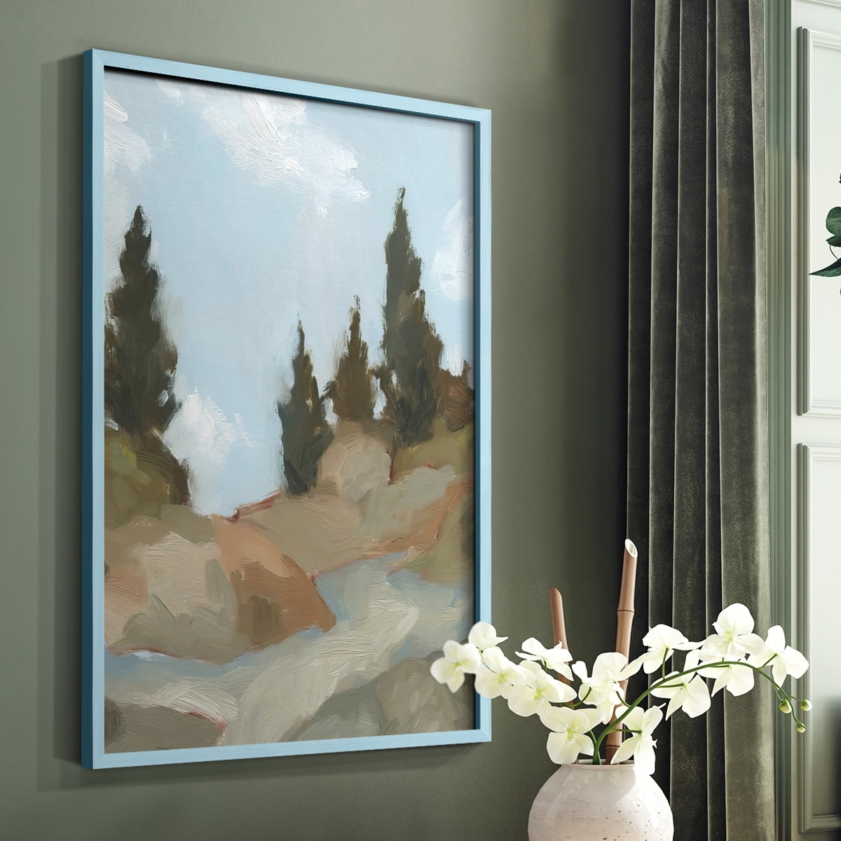 West Fork Hiking Trail II Framed Print in Blue Solid Wood 8 x 10 Framed Print