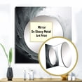 thumbnail image 3 of Designart "Spiraling Turbulent Turn In Grey" abstract spirals Grey Large Square Mirror - Square Bedroom Mirror Printed Wall Decor - Modern Square Printed Wall Mirror Art, 3 of 5