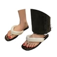 thumbnail image 3 of RotHome Womens Platform Sandals Flip Flop Wedges Chunky Slip on Flats Open Round Toe Stone Casual Summer Beach Vacation Party Slide Comfortable Thong Sandals, 3 of 8