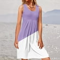 thumbnail image 2 of IROINNID Fit&Flare Dress For Women Sleeveless Round Neckline Casual Color-Blocking d Dress Strapless Contrast Color Dress, 2 of 5