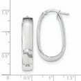 thumbnail image 2 of 14K White Gold Oval Hoop Earrings, 2 of 2