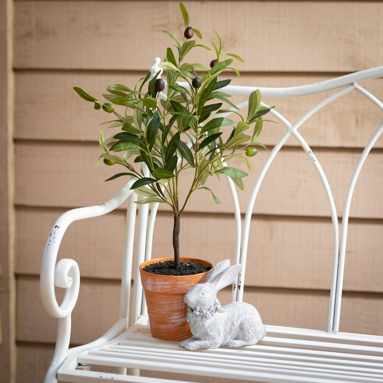 Sullivans Crisp White Metal Garden Bench 36 H White Walmart
