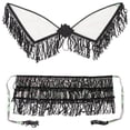 thumbnail image 1 of KAKOWELY 1 juego de falda con borlas y lentejuelas para mujer, falda decorativa para baile de máscaras con alas., 1 of 4