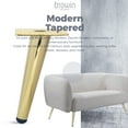 thumbnail image 6 of 10 inch / 25cm Metal Furniture Legs, Btowin VCF 4Pcs Gold Mid Century Modern Round Oblique Tapered Furniture Feet Brushed Nickel Finish for Cabinet Sofa Table Bed, 6 of 7