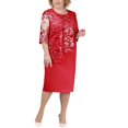 thumbnail image 2 of Robe Midi en Dentelle à Manches Courtes pour Femmes Grande Taille Robe de Cocktail Soirée, 2 of 5