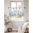 thumbnail image 2 of Blue Spring Floral Sheer Curtains 45 Inch Length 2 Panels Set, Pastoral Summer Botanical Voile Window Treatment Rod Pocket Small Kitchen Curtains Drapes for Bedroom 52"x45"x2, 2 of 7