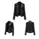 thumbnail image 2 of Chaqueta delgada de cuero con cuello levantado y cremallera para mujer Fridja  BV0+748, 2 of 7