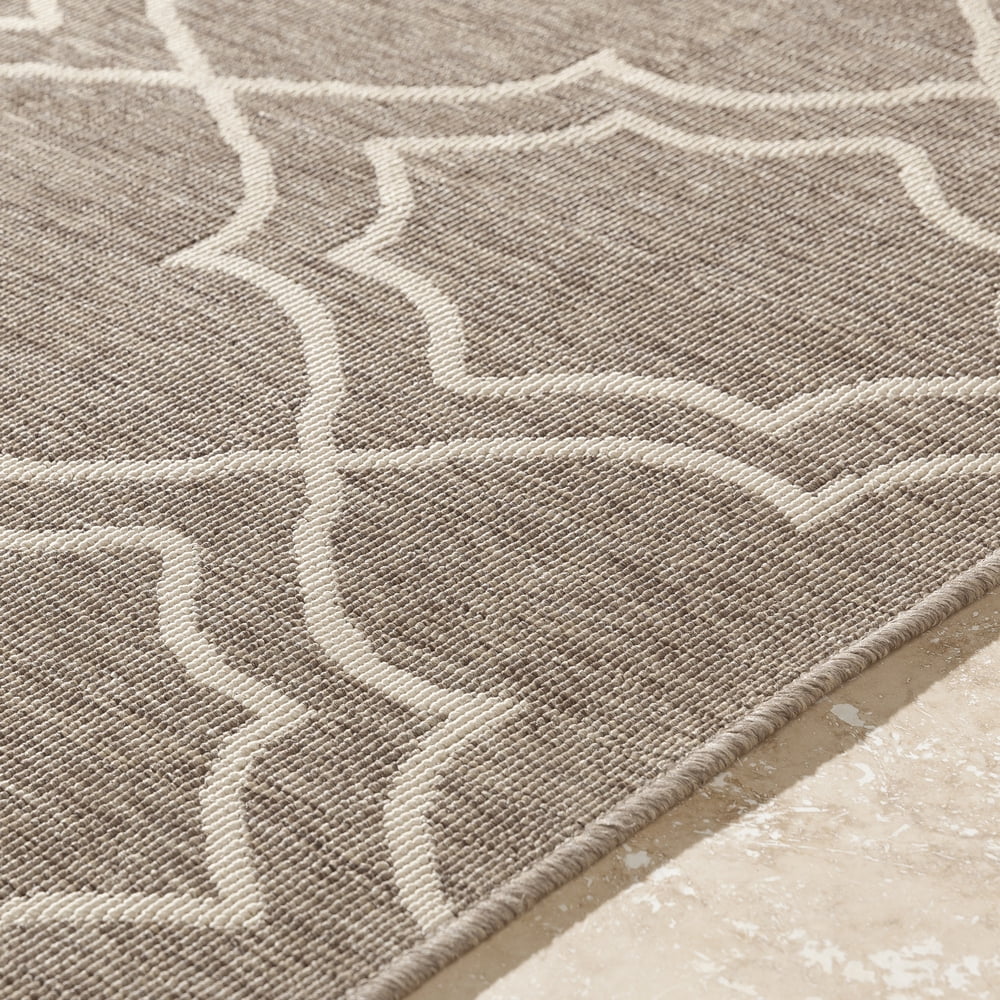 Livabliss Outdoor Rugs, 7x10 Alfresco Cottage Beige Area Rug for Patio, Porch, Deck, Backyard, Waterproof Indoor Outdoor Carpet (7'3" x 10'6")