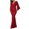 thumbnail image 2 of Wedding Guest Dresses for Women,Women's Sequin Sparkly Party Dress Cocktail Bodycon Glitter Dresses Long Sleeve, 2 of 6