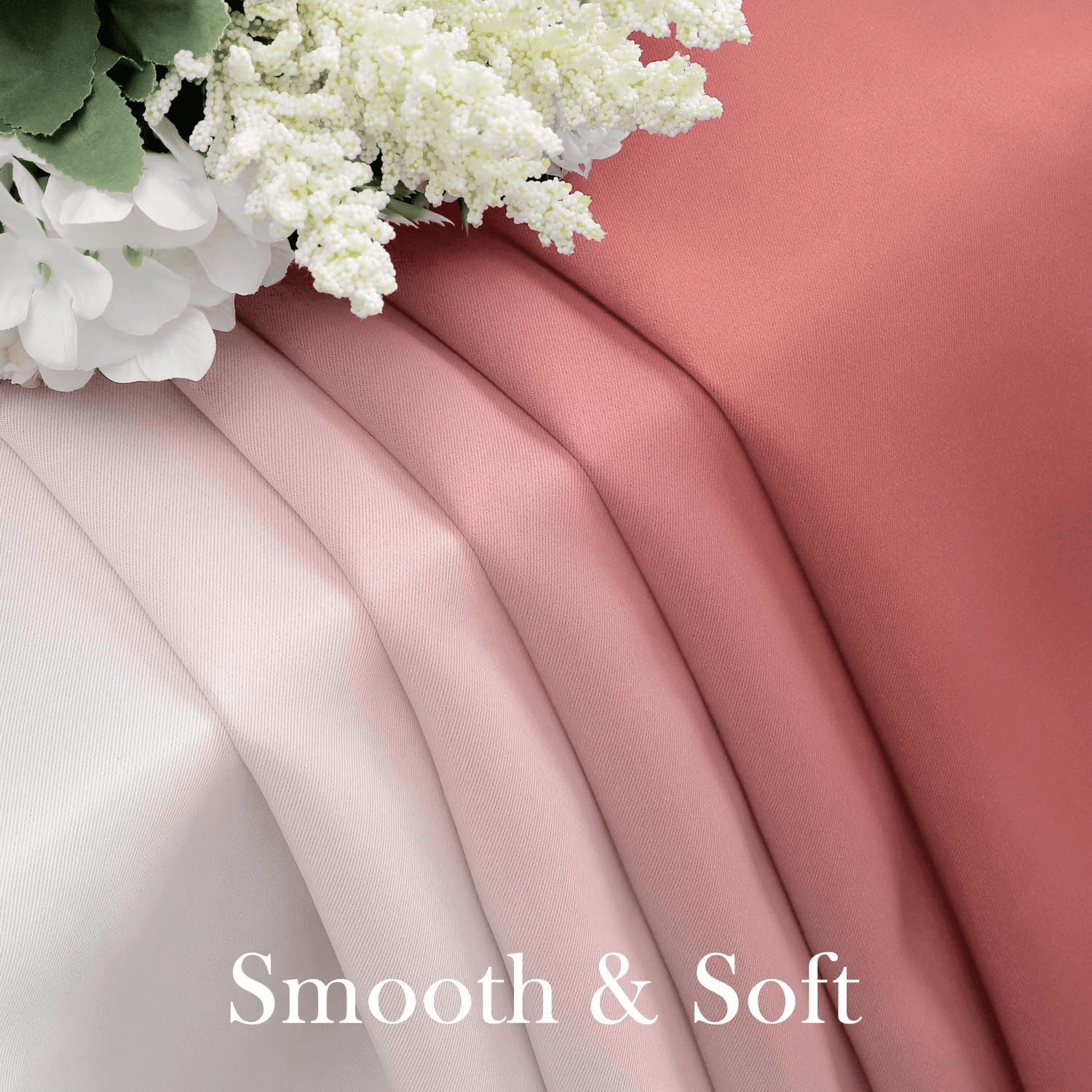 SUNOLIFE Pink Gray Gradien Blackout Curtains 2 Panels 63 Inch Ombre Darkening Window Curtainsfor Living Room Bedroom